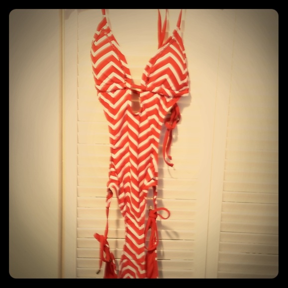 Red Striped Bathing Suit - Picture 1 of 2